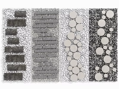 Modern Slab Road Landscape Ting Step Gravel Trail Garden Paving 3d model