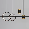 Modern Chandeliers With Circular Shapes And Metal Frames For Interior Decor 3d model