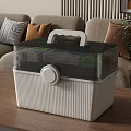 Wooden Coffee Table with Transparent Storage Box in Living Room with Sofa and Decorative Pillows