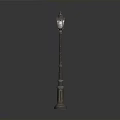 Classical Street Lamp Design With Ornate Pole And Vintage Light Shade