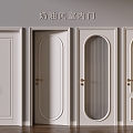 French Cream Air Door Entry Door Security Door Kitchen and Bathroom Glass Door 3d model