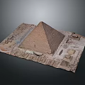 Egyptian Pyramid Model With Detailed Base And Ancient Intricate Hieroglyphic Carvings
