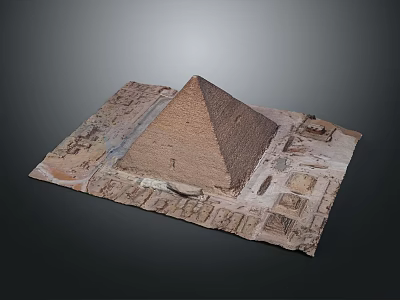 Egyptian Pyramid Model With Detailed Base And Ancient Intricate Hieroglyphic Carvings 3d model