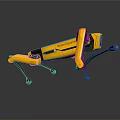 Yellow Quadruped Robot Showcasing Mechanical Legs With Agile Movement And Modern Design
