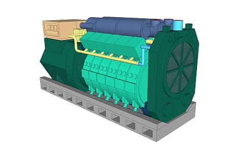 modern generator diesel generator 3d model