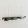 Modern Abstract Pendant Light With Sleek Black Metal Hanging Structure Design 3d model
