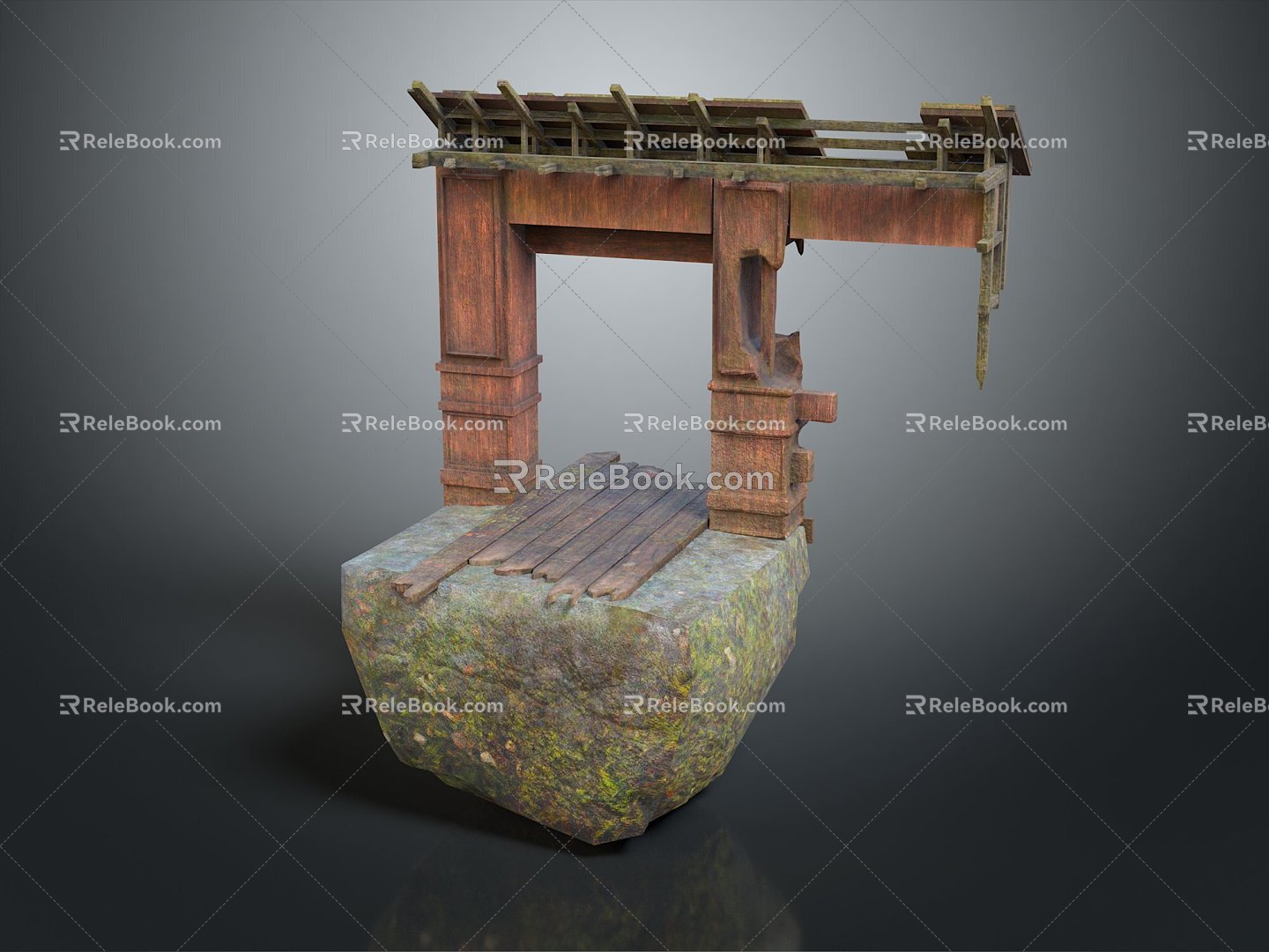 Gate House Stone Gate House Gate Post Stone Gate Post Ruin Gate Post Arch Stone Post Outdoor Articles Realistic 3d model