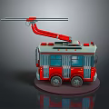 Red Fire Truck Model Featuring Extendable Ladder And Detailed Exterior Design