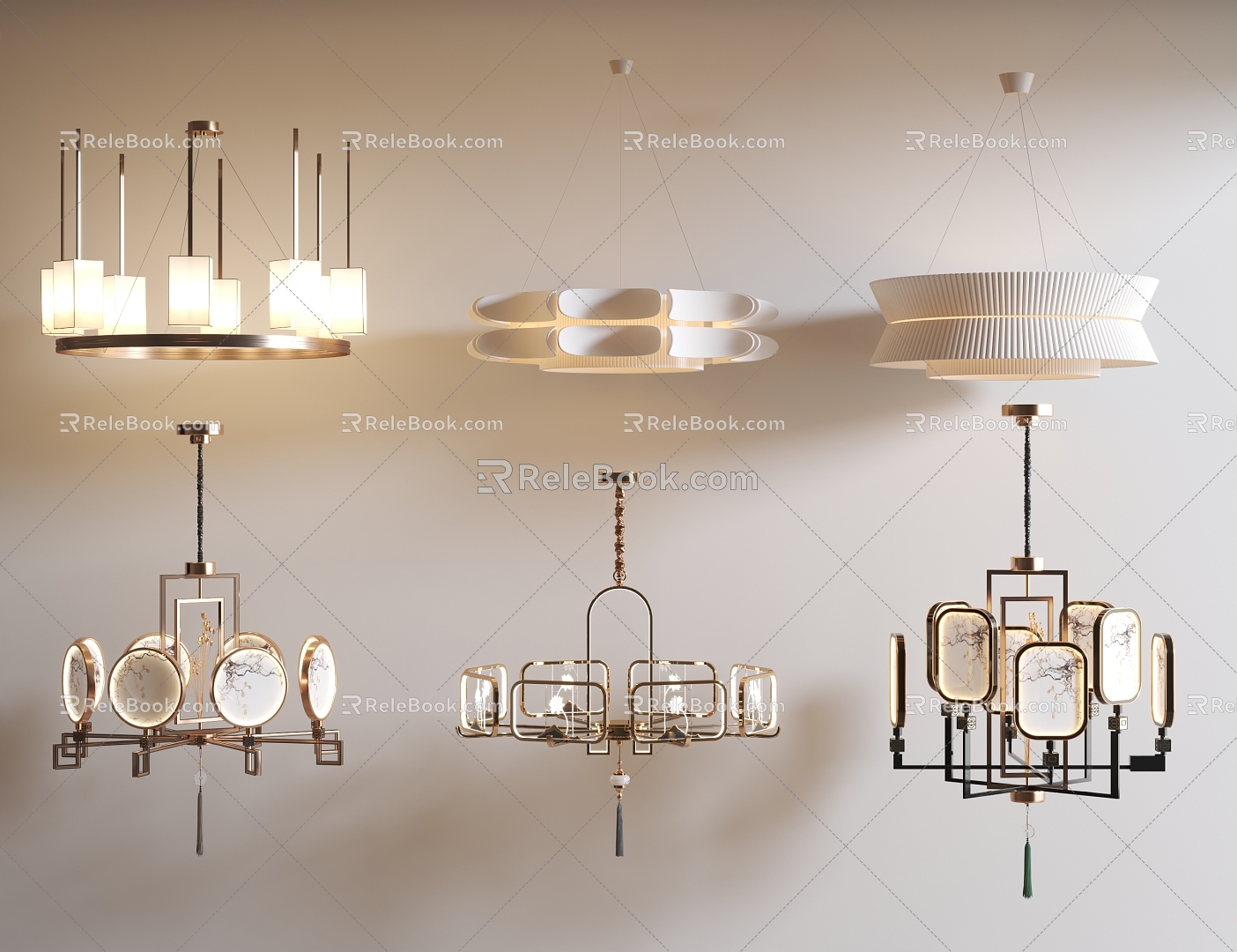 Living room chandelier simple atmosphere new new Chinese style living room lamp shop commercial lighting dining room lamp model