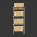 Sturdy Metal Storage Shelf With Stacked Cardboard Boxes On Each Tier
