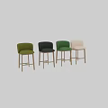 Nordic Style Light Beige Upholstered Single Sofa Chair With Natural Solid Wood High Legs