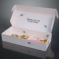 Open White Paper Box With Flower Bouquet Butterfly Patterns And Bring Joy To Your Door