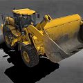 Yellow Heavy Duty Loader With Large Tires And Front Bucket Construction Vehicle