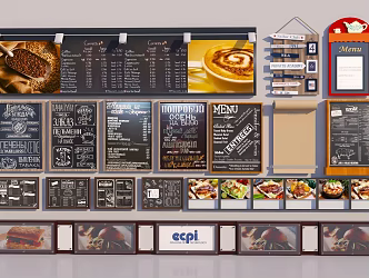 Blackboard Signboard Menu Bar Menu Blackboard 3d model