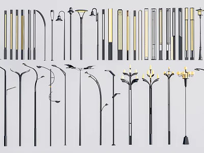 Outdoor Lights With Various Stylish Designs For Garden And Street Decoration 3d model