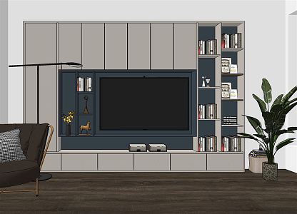 Modern TV Background Cabinet TV Cabinet Background Wall 3d model