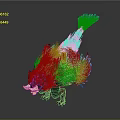 Game Movie Character Mythical Creature With Colorful Blue Green Red Feathers And White Horns Design