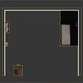 Functional Room Interior With Wooden Cabinet Countertop Wall Decor And Storage