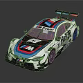 BMW Race Car Featuring BMW POWER Logo Number 55 And Colorful Stripes 3d model