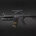 Modern Tactical Rifle With Optical Scope Magazine Barrel And Stock Design