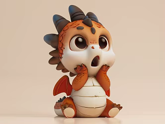 Dragon Fire Dragon Cartoon Hand-made American Chen Ornaments Toy Art Ornaments Creative Decoration Doll Game 3d model