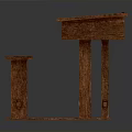 Wooden Brown Table And Bench Set With Simple Design For Home Furniture
