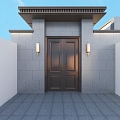 New Chinese Style Door Wall Lamp Gate House Eaves 3d model