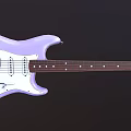 Light Purple Electric Guitar With Wooden Neck Steel Strings Pickups And Control Knobs 3d model