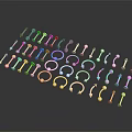 Various Colorful Metallic Jewelry Accessories Including Hoop And Stud Designs Arranged In