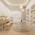 Modern Elegant Boutique Interior Design With Dressing Tables Stools Mirrors And Product Shelves