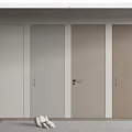 Four Modern Hinged Doors with Different Color Finishes in Interior Space