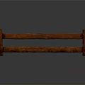 Architectural Wooden Railings Structure With Horizontal Planks And Vertical Posts