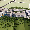 Modern Multi story Building Complex With Greenery Trees Lawn And White Exterior Layout