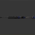 Futuristic Sci Fi Weapon Design With Blue Glowing Accents And Mechanical Structure