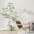 Nordic Sofa Coffee Table Combination 3d model
