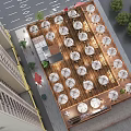 Modern Shopping Mall Stores Exterior With Busy Pedestrians Street And Colorful Signboards