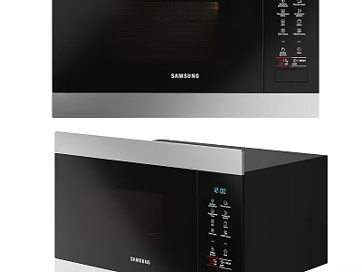 Samsung Built in and Countertop Microwave Ovens Modern Kitchen Appliances with Control Panel 3d model