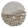 Circular Wall Hanging With Moon Surface Texture And Wrinkled Silk Fabric 3d model