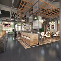 Modern Traditional Hotpot Restaurant Interior With Wooden Decor Pendant Lights And Dining Tables