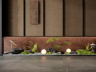 New Chinese Landscape Sits Home Courtyard Sits 3d model