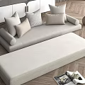 Modern Bay Window Cushion Pillow 3d model