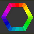 Colorful Hexagonal Pattern Apparel With Bright Rainbow Hues For Fashionable Look