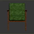 Comfortable Modern Single Sofa With Green Fabric Upholstery And Wooden Armrests