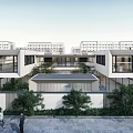 Modern Detached Villa With Private Courtyard And Lush Greenery Around Large Windows