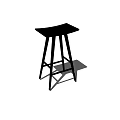 Modern Minimalist Black Bar Stool With Curved Seat And Crossed Legs Design