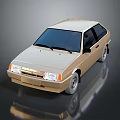 Classic Beige Car Vintage Exterior Design Shiny Surface With Floor Reflection