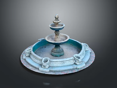 Elegant Three Tiered Garden Fountain Ornament with Decorative Base and Intricate Details 3d model