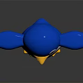 Cute Blue and White Penguin Doll with Big Eyes Open Arms and Yellow Feet