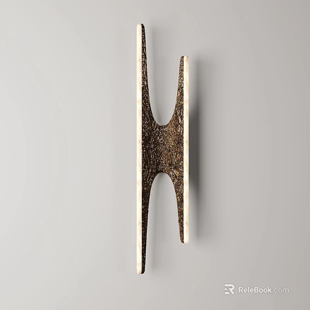 Modern Brass Wall Lamp With Unique Geometric Shape And Stylish Wall Mounted Design 3d model