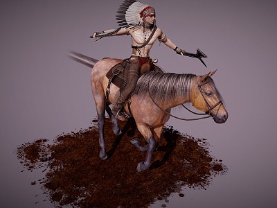 Indians on horseback Natives on horseback 3d model